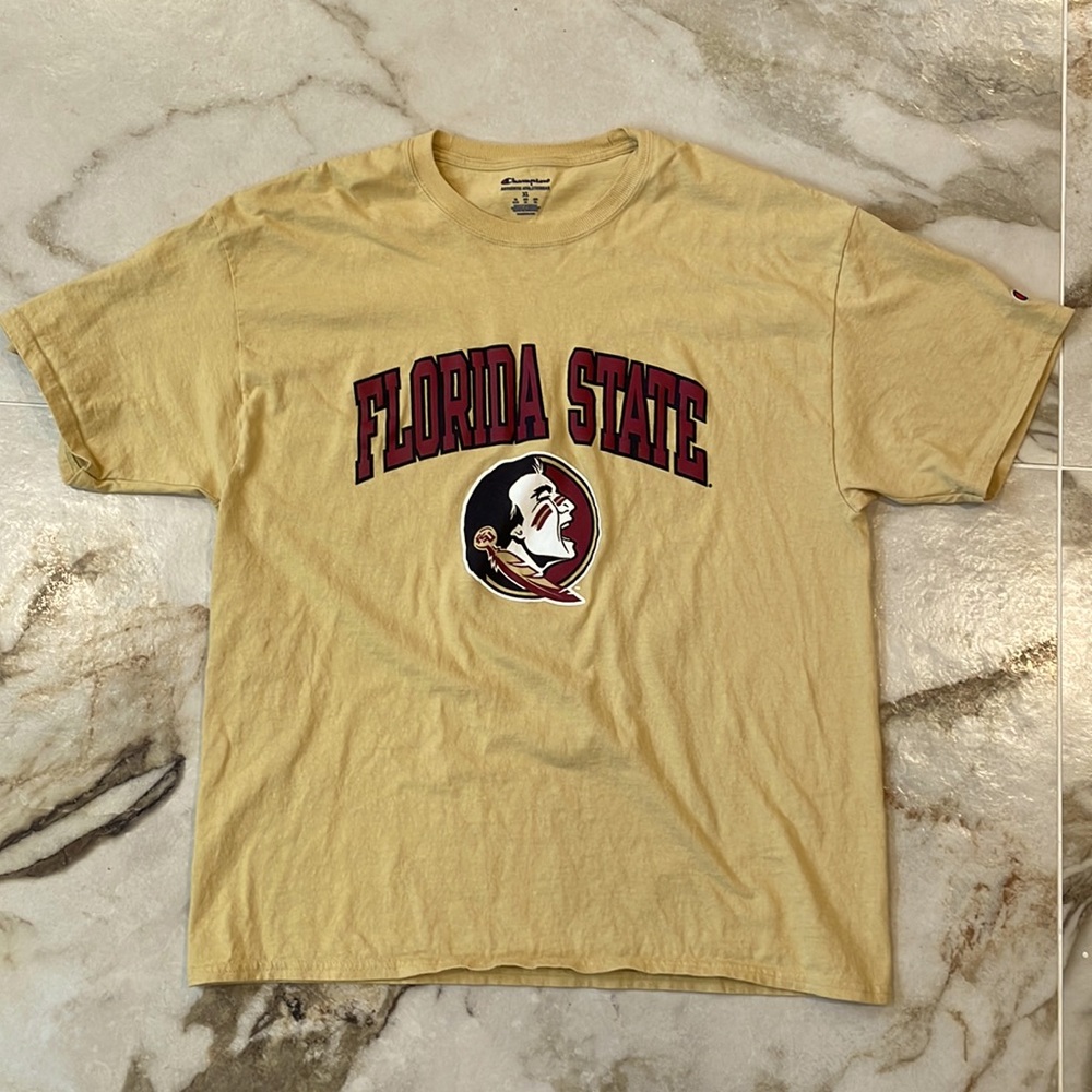 Gold Champion Florida State University t-shirt mens XL
